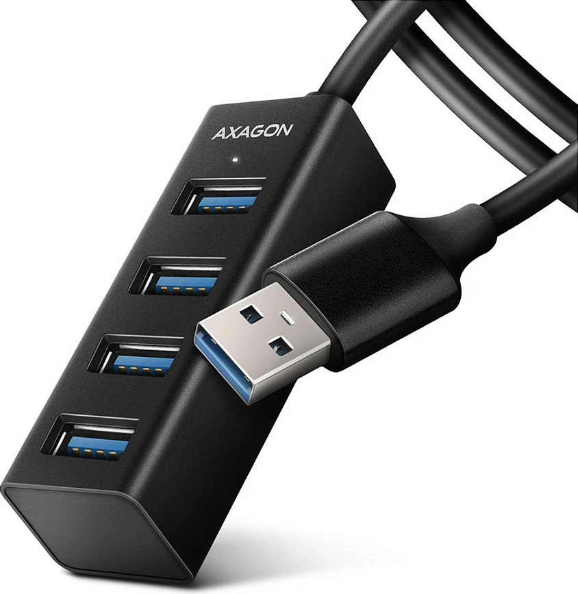 USB hub Axagon HUE-M1AL, 4x USB-A 3.2 Gen 1, kabllo 1.2 m, argjend