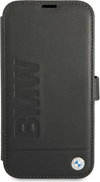 Mbështjellës BMW Signature për iPhone 13 mini, lëkurë, i zi