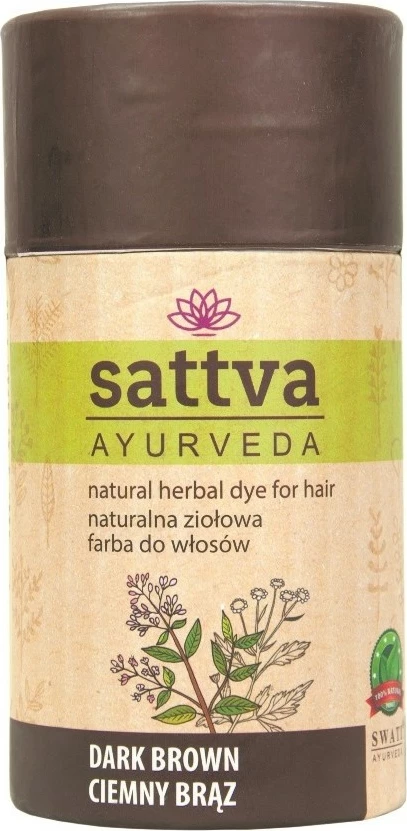 Ngjyrë për flokë me henë Sattva Herbal Dark Brown për femra 150g