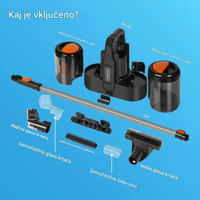 Pastrues njollash wet-dry VONHAUS 2000288, 600 W, 2 L, 15 kPa, zi/portokalli