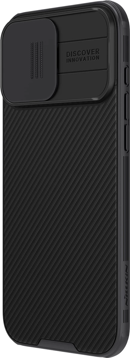 Mbështjellës Nillkin CamShield Pro për iPhone 16 Pro Max, me mbulesë kamere, i zi