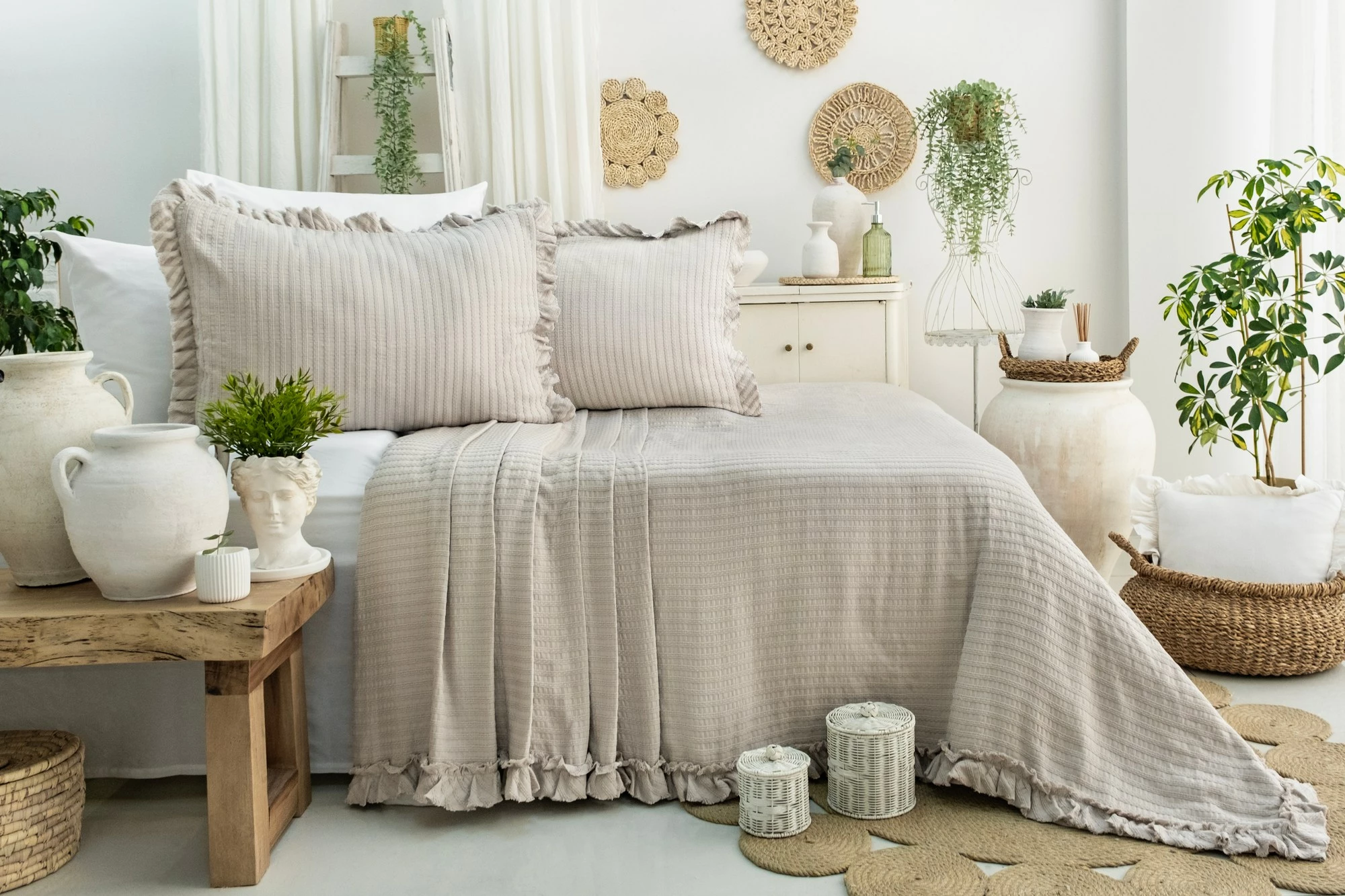 Set piké dopio Martha, ngjyrë bezhë