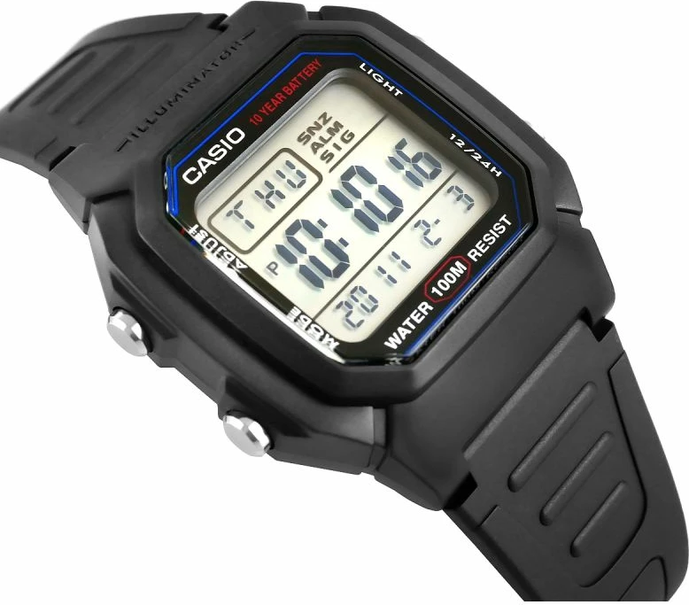 Orë dore për meshkuj CASIO, e zezë