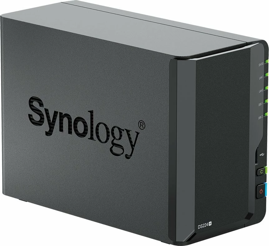 Server NAS Synology DiskStation DS224+ 2-bay, Intel Celeron J4125, 2GB DDR4, 2x1GbE, pa disqe, i zi/gri
