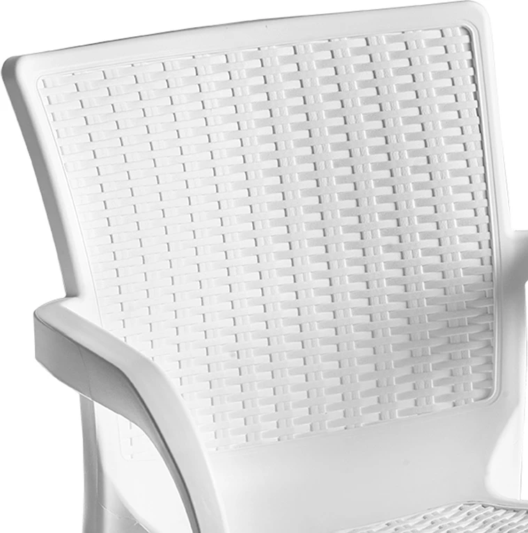 Karrige me krahë Festive PP ngjyrë bardhë