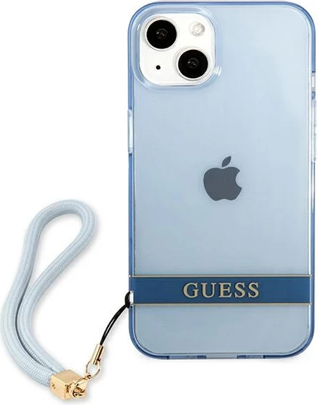 Mbështjellës Guess GUHCP13MHTSGSB për iPhone 13 6.1", Translucent Stap, kaltër