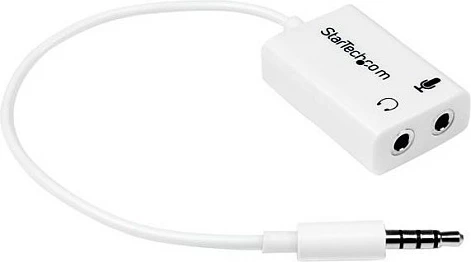 Adapter audio StarTech MUYHSMFFADW, 3.5mm TRRS në 2x 3.5mm (kufje + mikrofon), 15cm, i bardhë