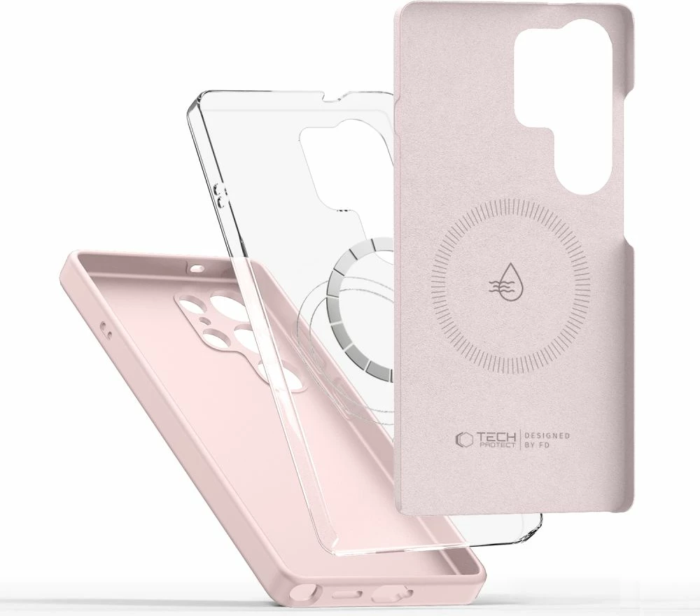 Mbështjellës Tech-Protect Liquid Silicone MagSafe për Samsung Galaxy S25 Ultra, Rozë