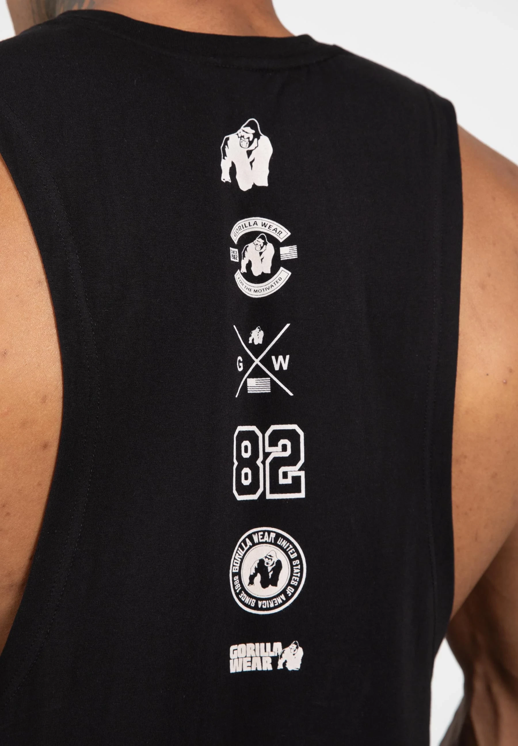 Lopez Drop Armhole Tank Top - Black [Madhësia: 2XL]