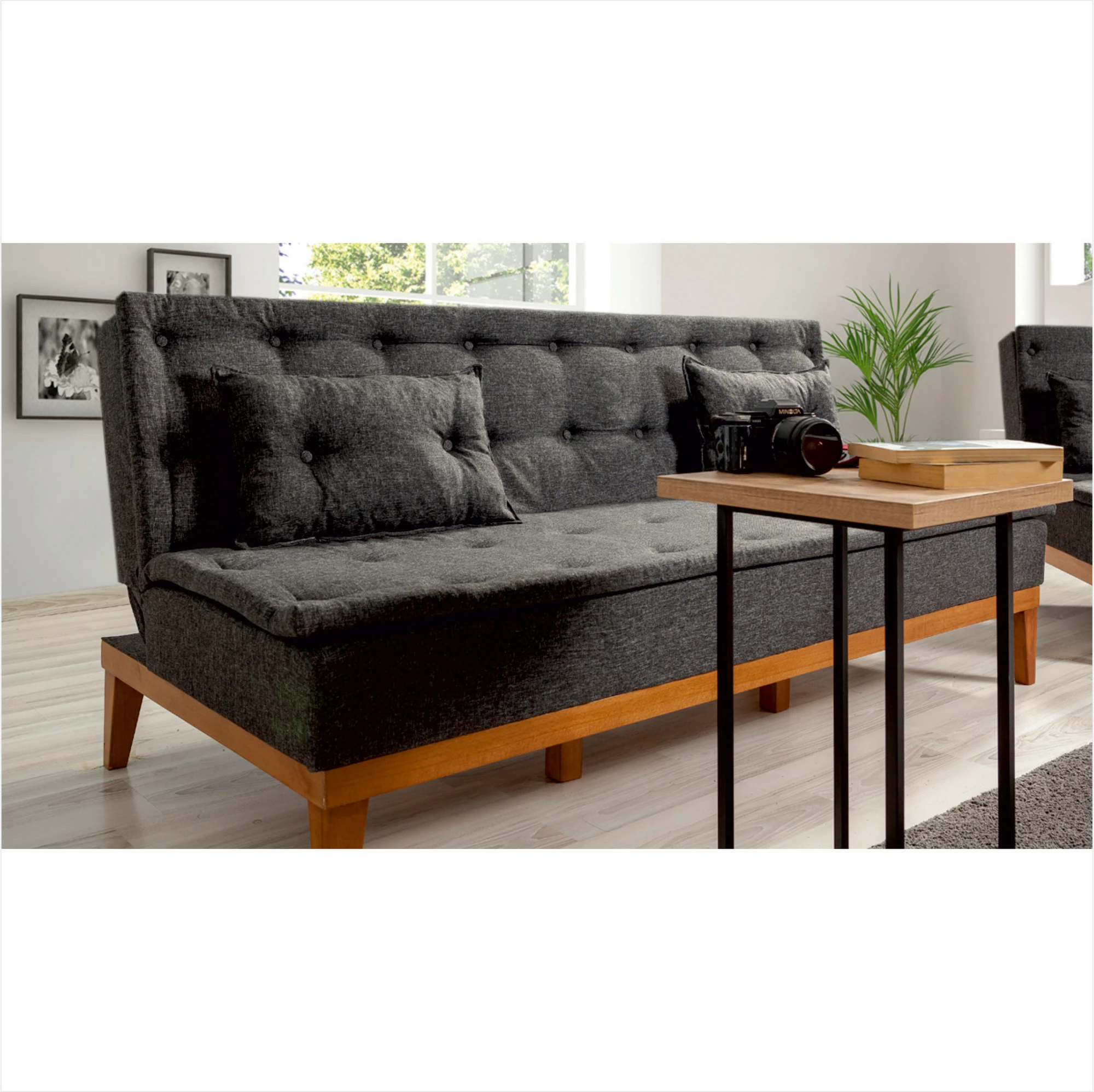 Divan-krevat 3 vende, Atelier del Sofa, ngjyrë antracit, Fuoco
