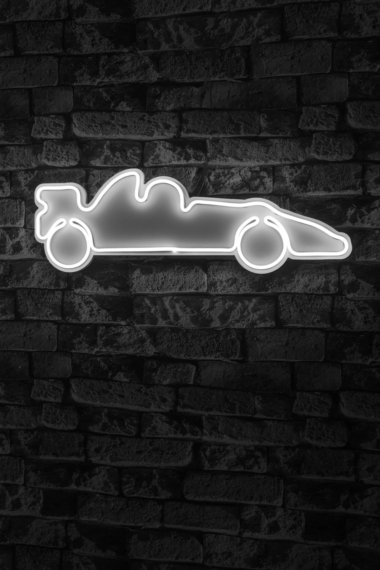 Dritë dekorative LED, plastikë, makinë garash Formula 1, e bardhë