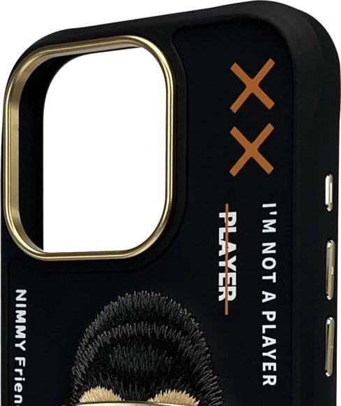 Mbështjellës Nimmy Cool&Cute 2.0 Monkey për iPhone 16 Pro 6.3", i zi