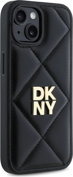 Mbështjellës DKNY Quilted Stack Logo për iPhone 14, i zi