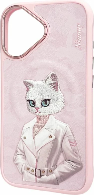Kapak MagSafe Nimmy Magnetic Fashion Cute Pet për iPhone 16, rozë