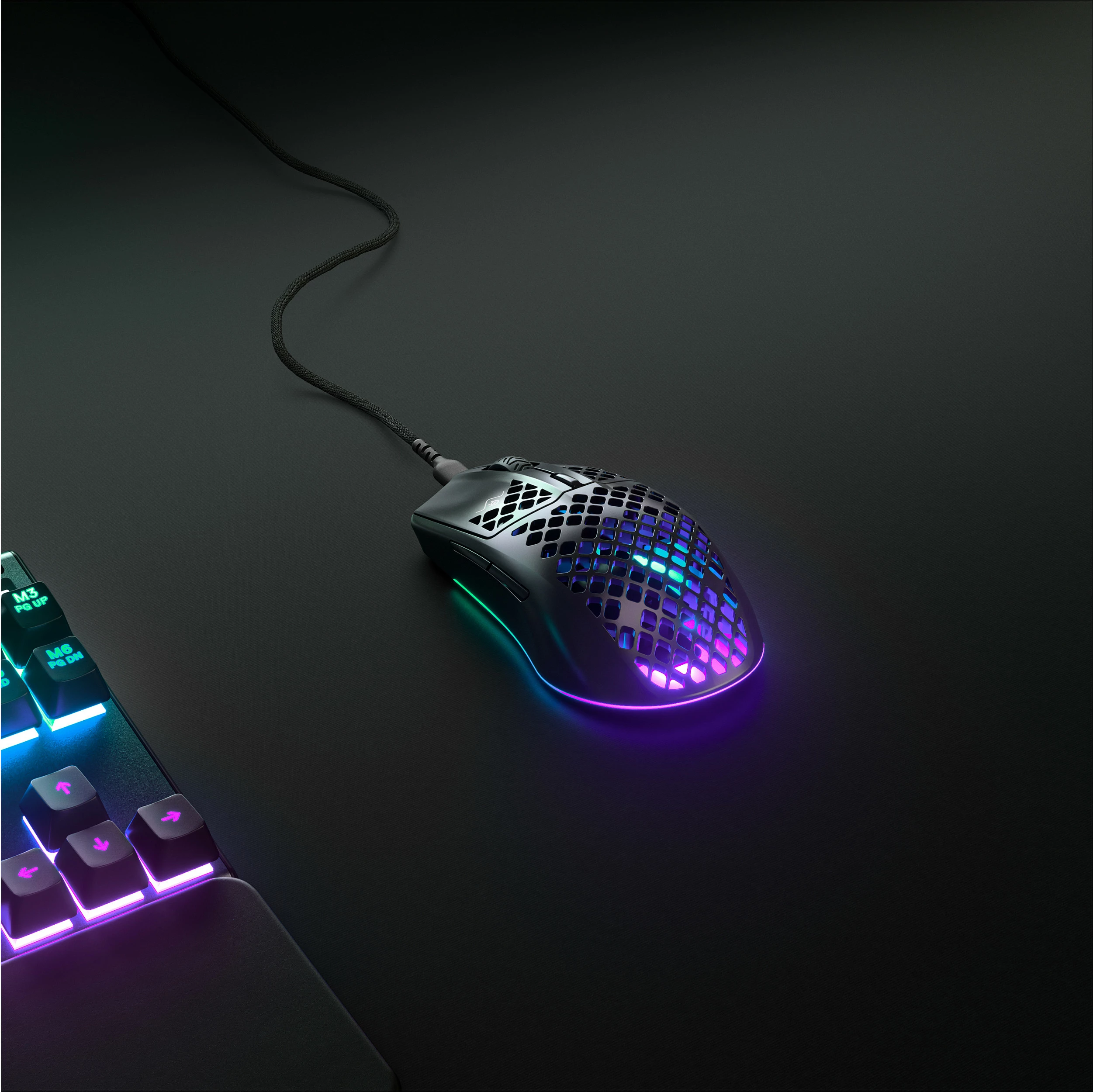 Maus gaming SteelSeries Aerox 3 Onyx 2022, 8500 DPI, RGB, IP54, i zi 4