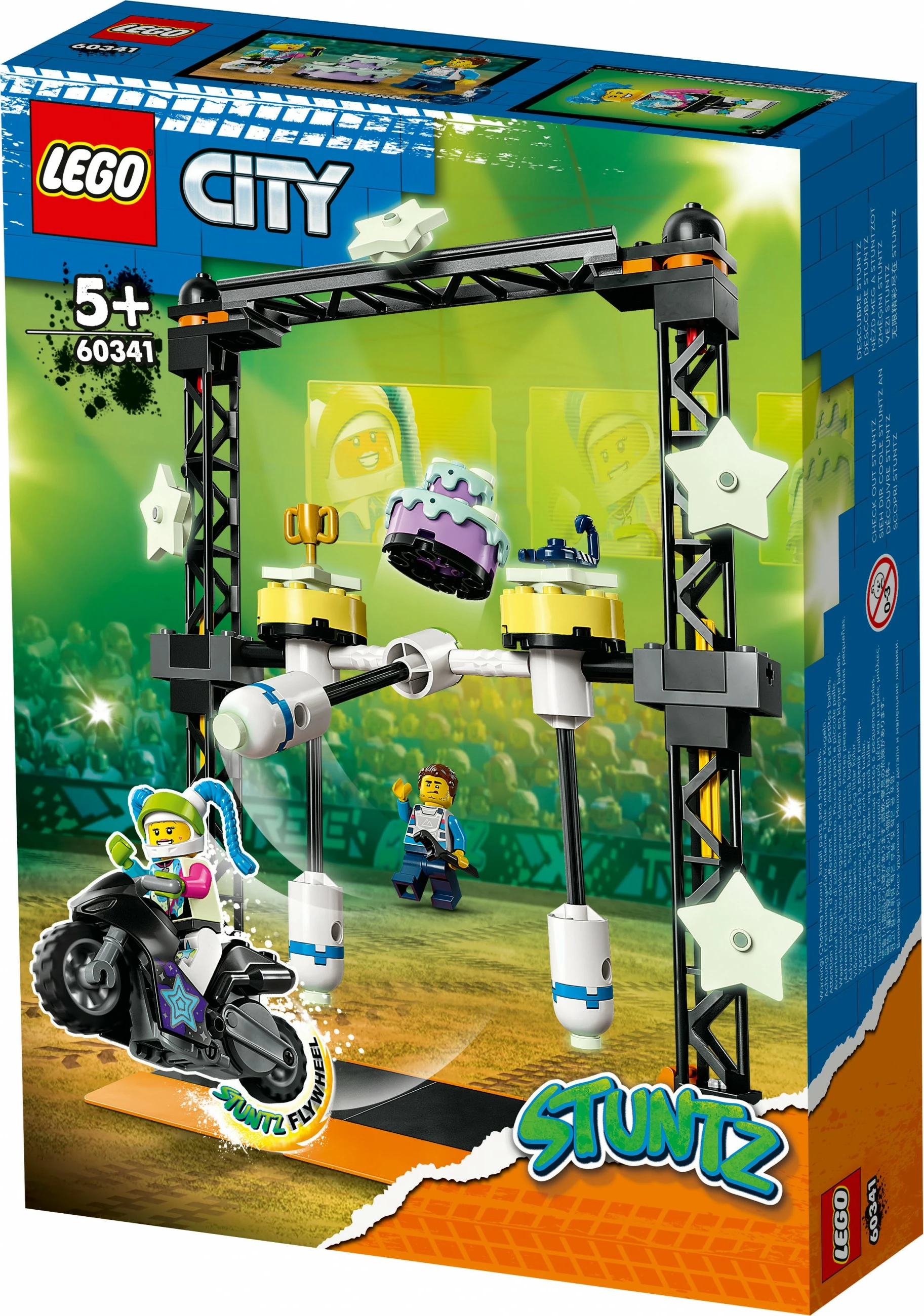 Set ndërtimi LEGO City The Knockdown Stunt Challenge, 117 pjesë, plastikë, shumëngjyrësh