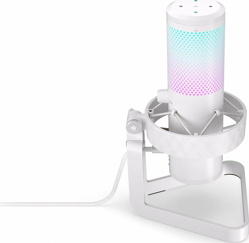 Mikrofon Endorfy AXIS Streaming Onyx White (EY1B007), USB-C/3.5 mm, ARGB, i bardhë