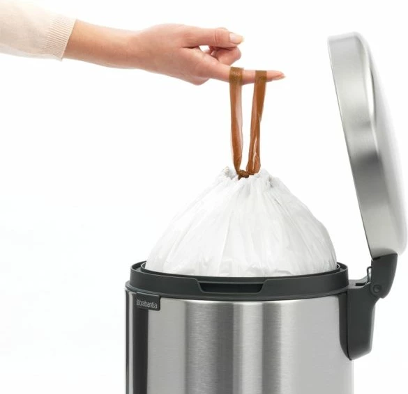 Kosh mbeturinash me pedal Brabantia 112041 12L, metal, argjendtë