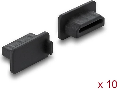 Kapak mbrojtës pluhuri për HDMI-A DeLOCK, 10 copë, silikon, i zi