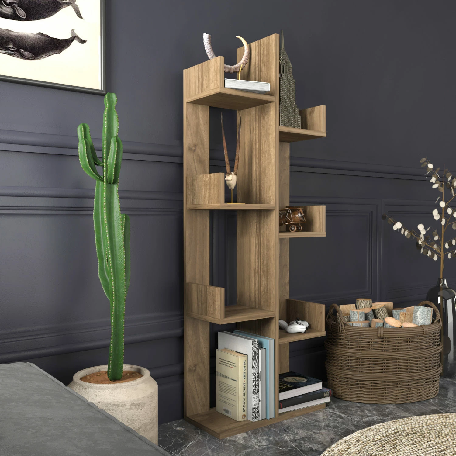 Raft librash Hanah Home, Luisa, ngjyrë arre