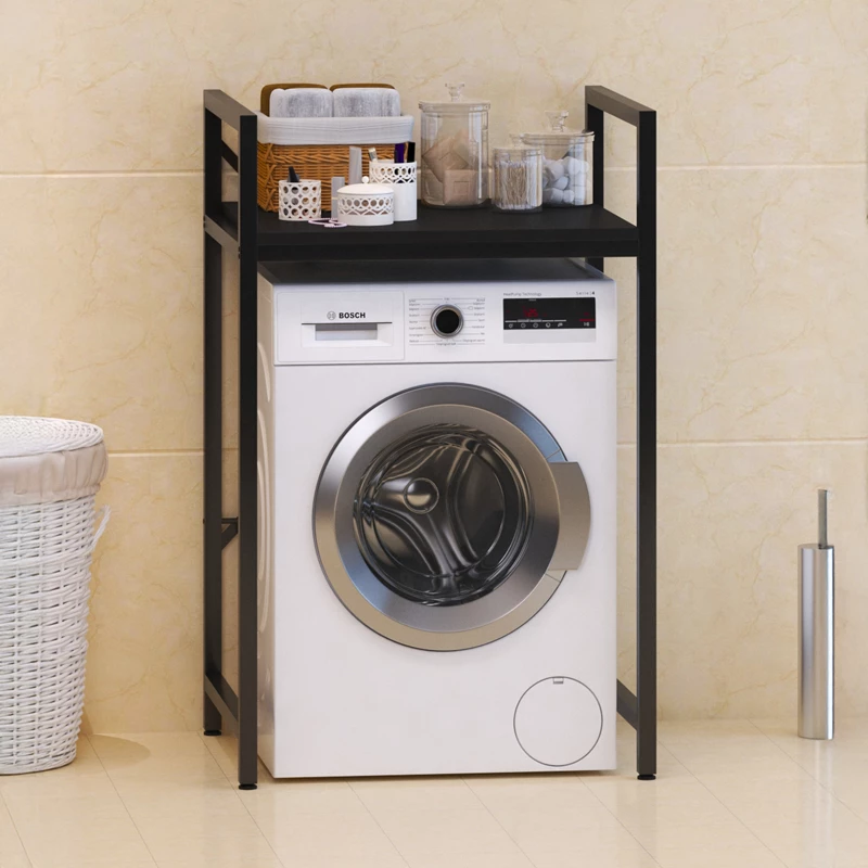 Raft mbështetës për lavatriçe e tharëse, metal i zi, Delavar, 72x60x116cm