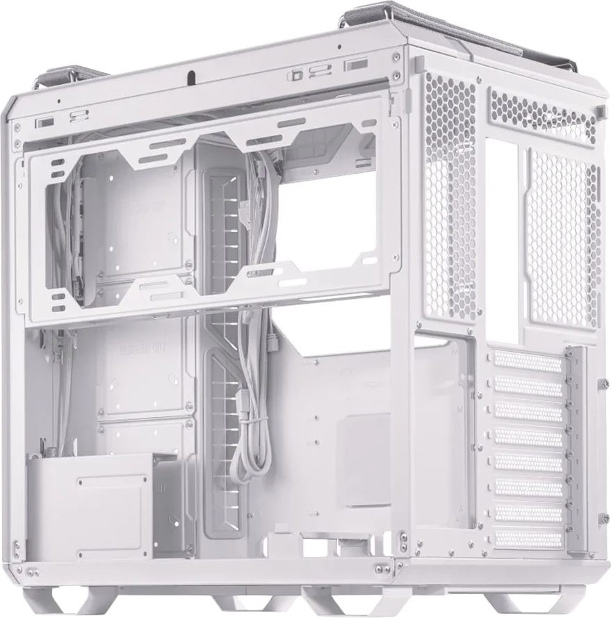 Kasë ASUS TUF Gaming GT502 PLUS ATX Midi Tower, Dual Chamber, xham i temperuar, 4 ventilatorë ARGB + hub, USB Type-C, e bardhë
