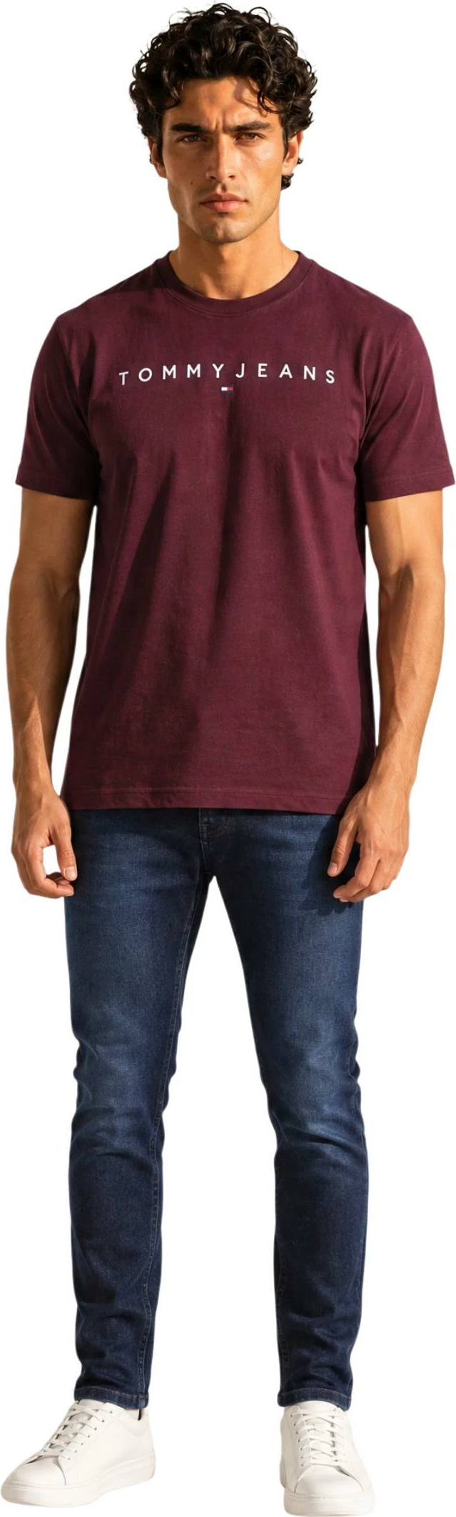 Maicë për meshkuj Tommy Hilfiger Jeans TJM REG LINEAR LOGO DM0DM20744, bordo [Madhësia: XL]
