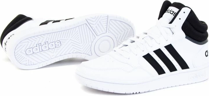 Atlete për meshkuj adidas Hoops 3.0 Mid M GW3019, të bardha [Madhësia: 44 2/3]
