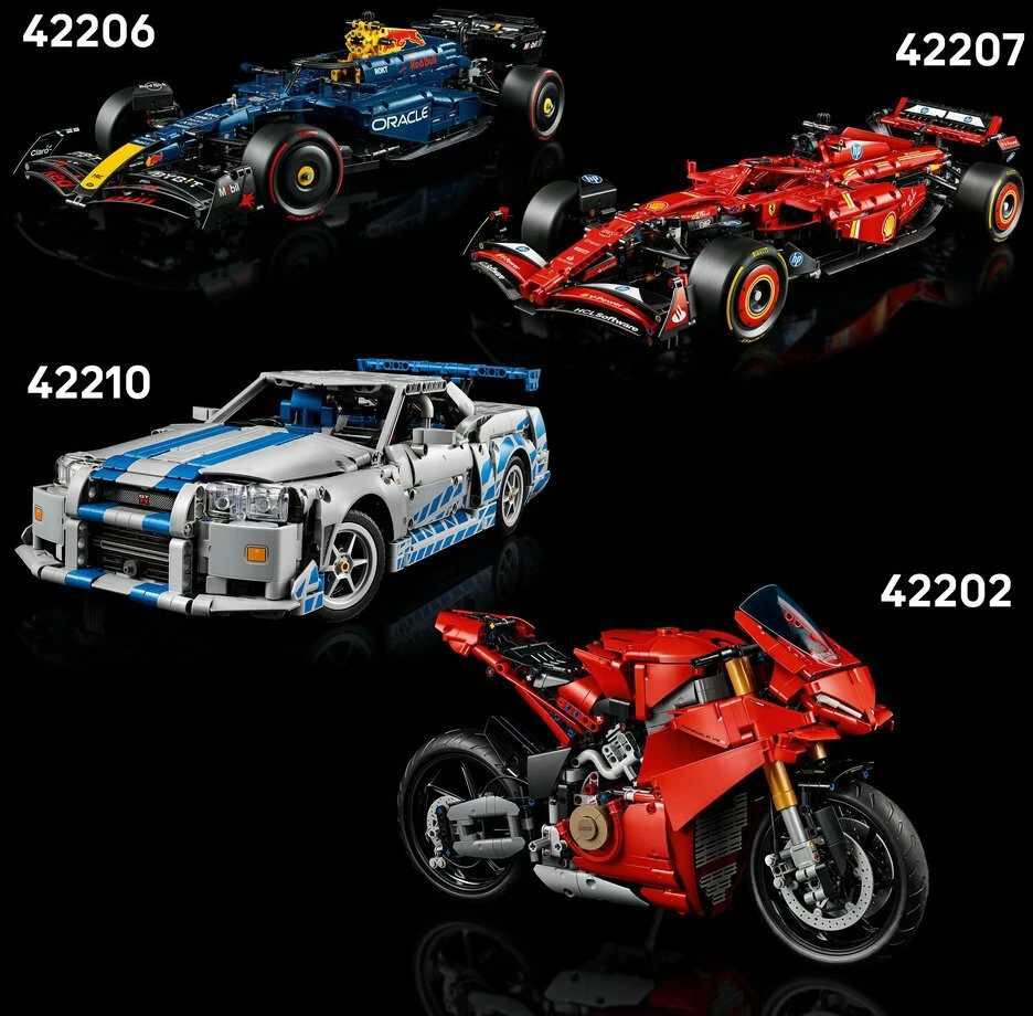 Set LEGO Technic veturë garash 1966 Ford GT40 MKII 42223, 793 copë, zi/argjend