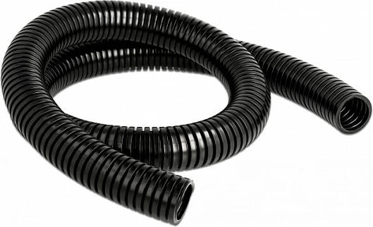Mbrojtëse kabllosh DeLOCK, tub plastik korrugim, 1 m, Ø 28.5 mm, e zezë