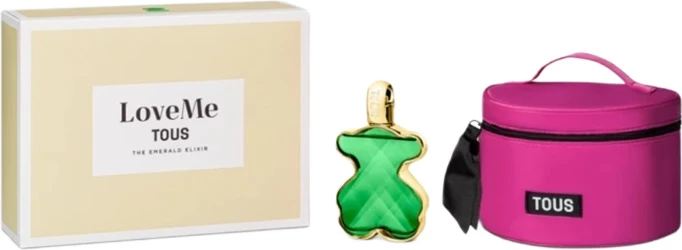 Eau de Parfum set për femra Tous LoveMe The Emerald Elixir 90ml + çantë kozmetike