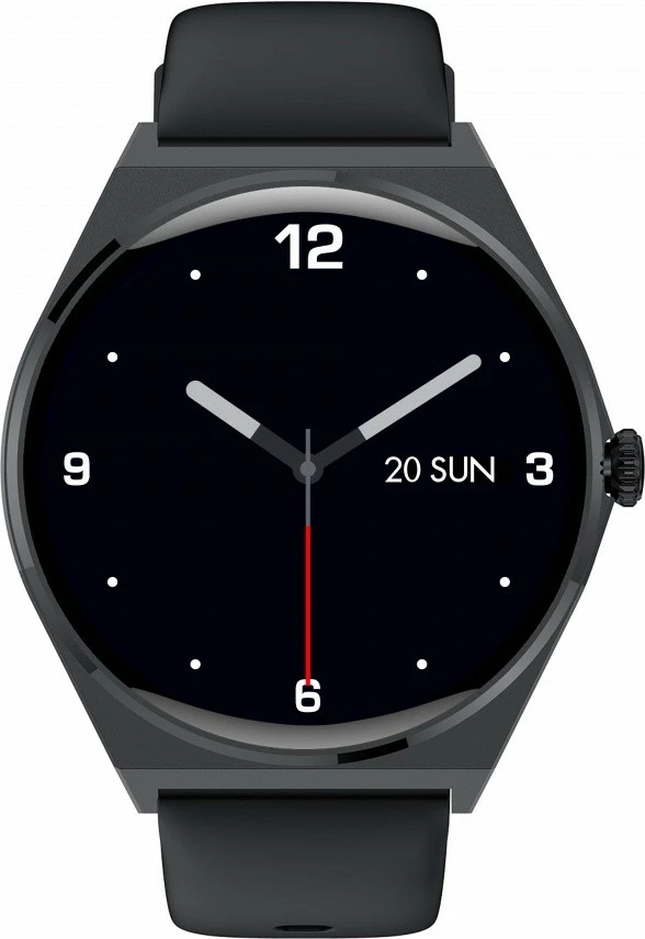 Smartwatch EcoWatch EW05, 1.43'' AMOLED, 200 mAh, i zi, set me rrip silikoni dhe metalik