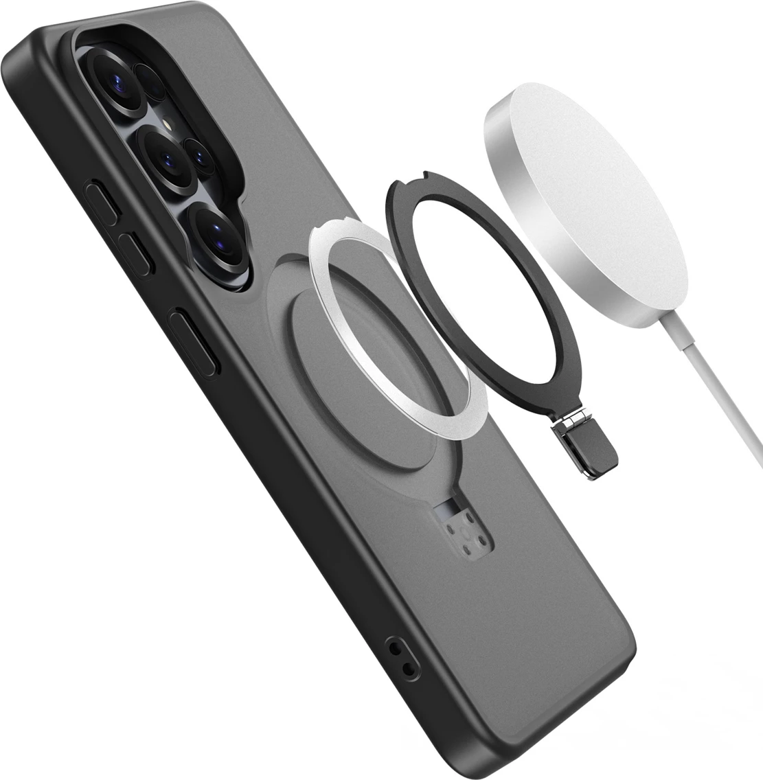 Mbështjellës Dux Ducis Yind për Samsung Galaxy S26 Ultra, MagSafe kompatibil, me stand, i zi