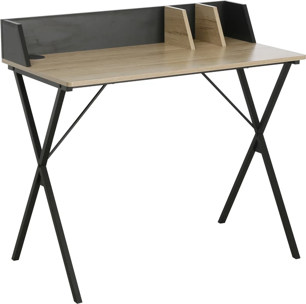 Tavolinë pune Zervan, melaminë, ngjyrë natyrale-e zezë, 90x50x85cm