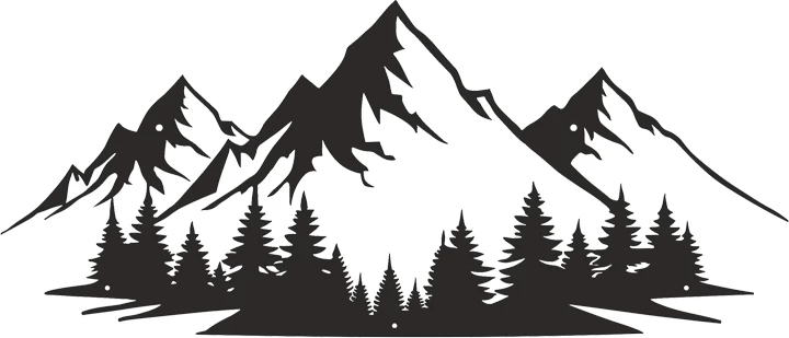 Dekor muri Onfia, metal i zi, 70x1.5x30cm