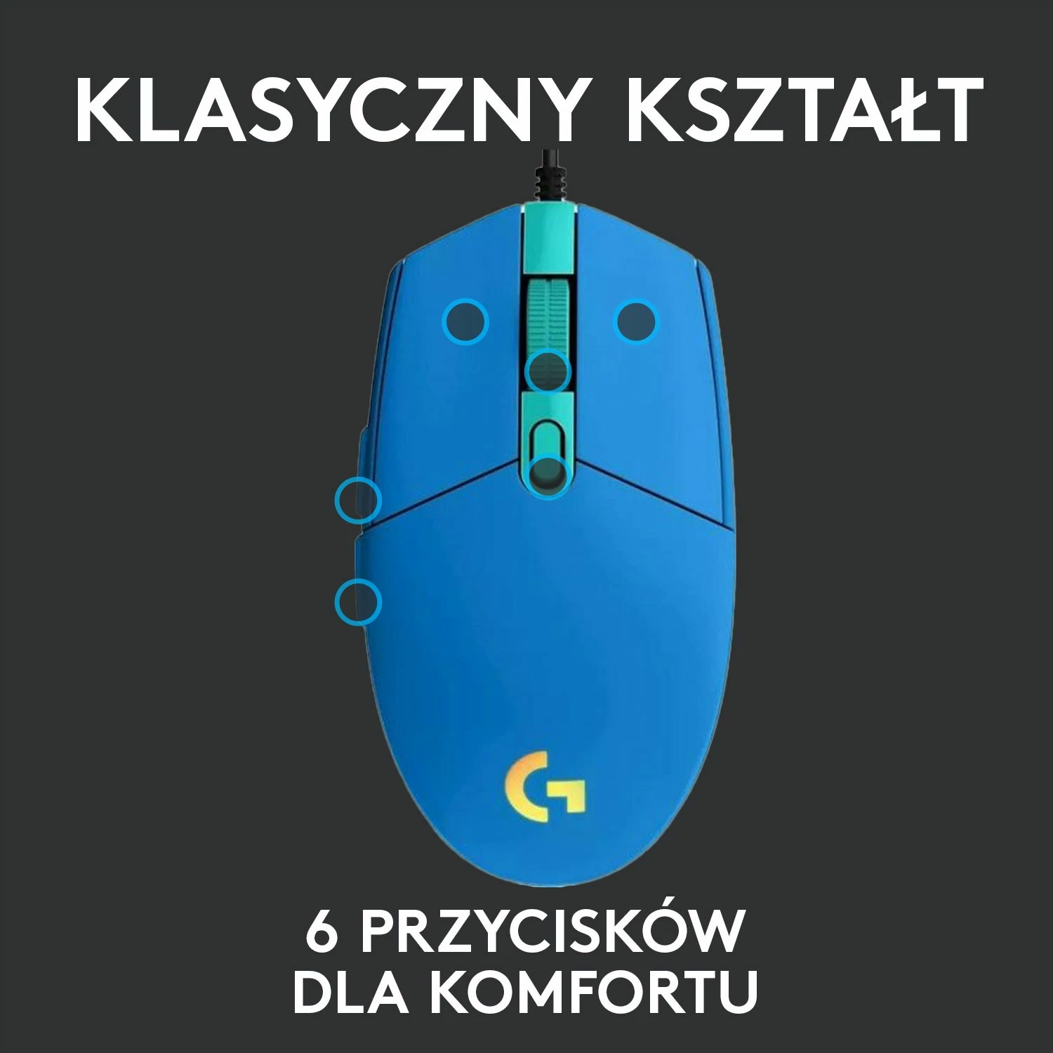 Maus Logitech G102 Lightsync 910-005801, me kabllo USB, 8000 DPI, RGB, 6 butona, blu