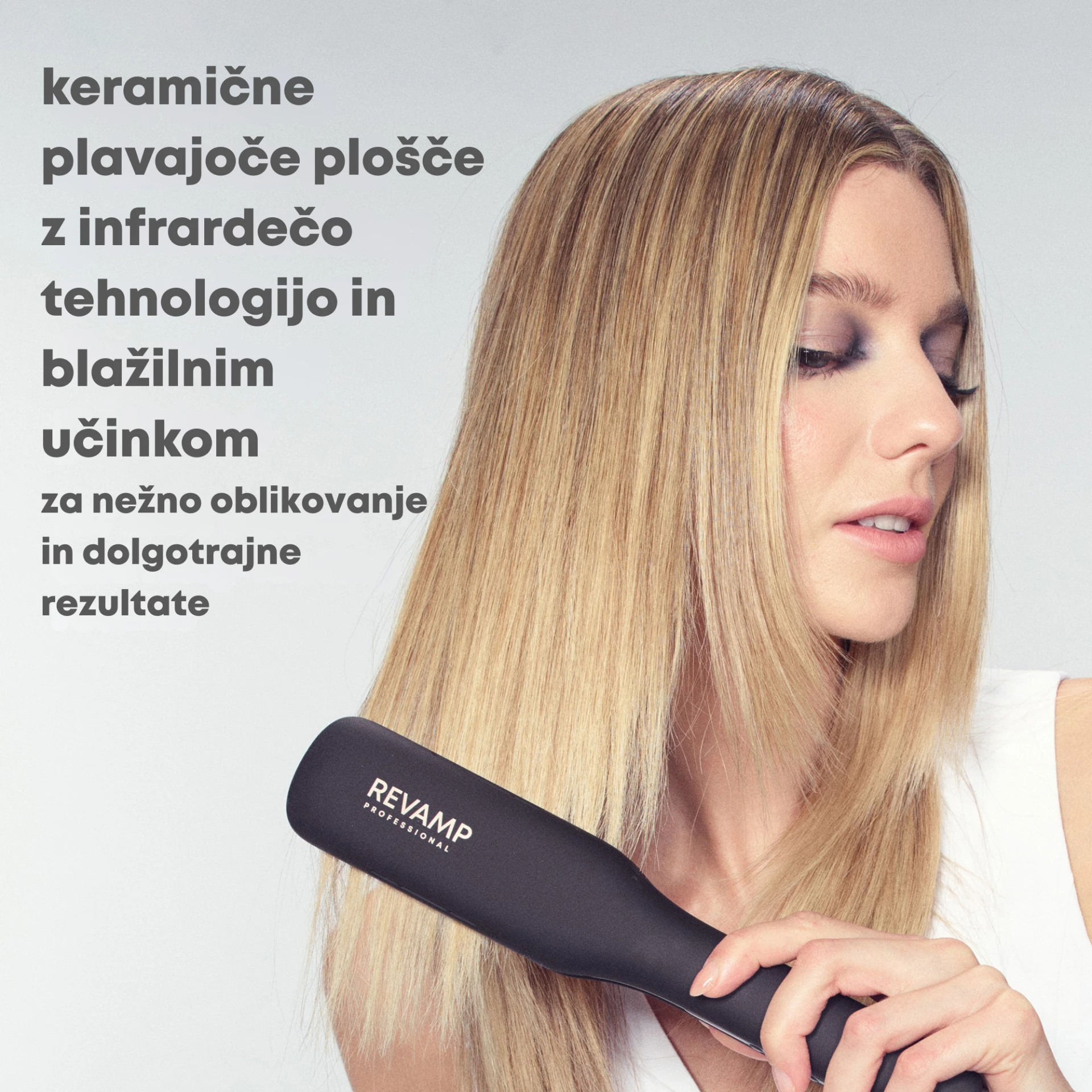 Drejtues flokësh Revamp Enigma Wide Ionic Radiance ST-3000, pllaka 45 mm, 130–235°C, LCD, i zi, me mat silikoni