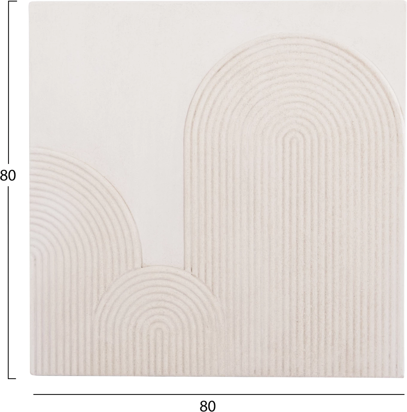 Panel dekorativ për mur, seri katrore Santorini, FH4517, MDF, ngjyrë e bardhë e zbehtë, 80x4.5x80 cm.