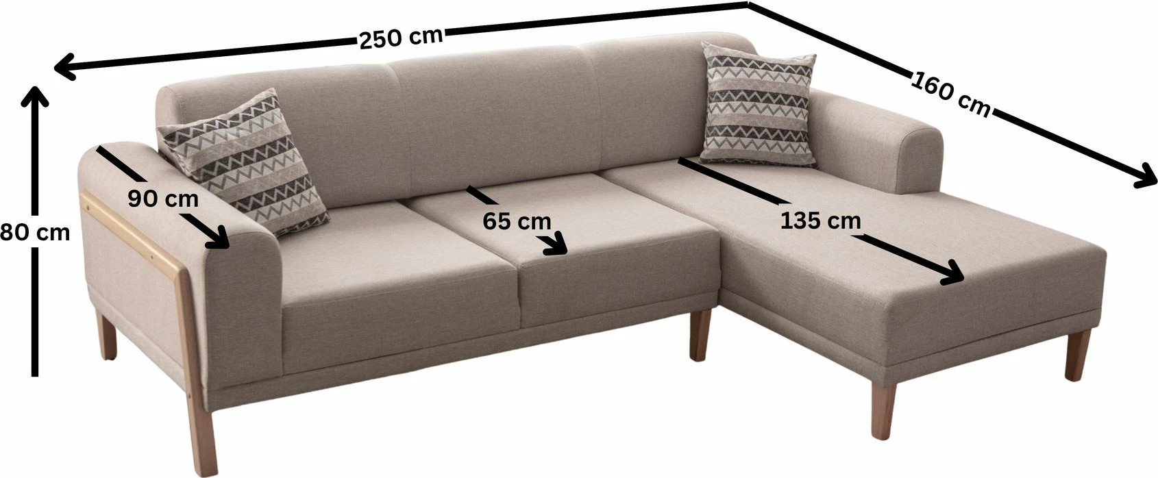 Këndare Atelier del Sofa, latte relax, e djathtë, krem