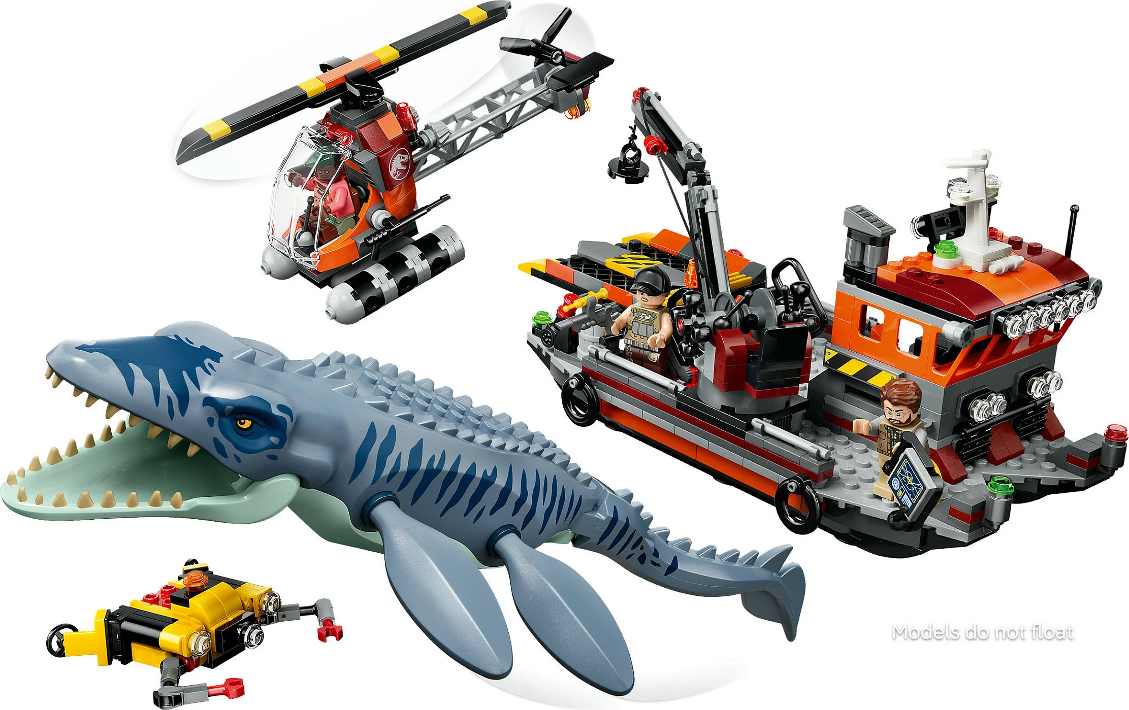 Set LEGO Jurassic World 77983 Mosasaurus Boat Attack, 703 copë