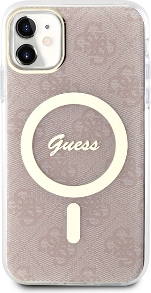 Mbështjellës Guess 4G MagSafe për iPhone 11 6.1", Rozë