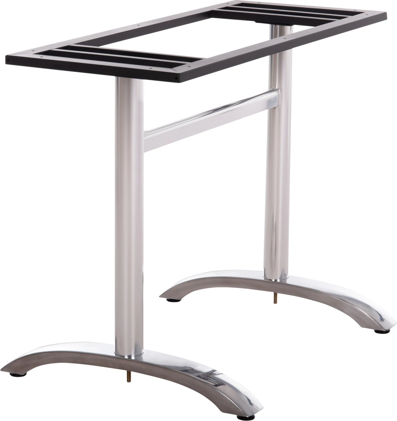 Baza dyshe për tavolinë, metal krom, me rregullues lartësie, 100x60x73cm