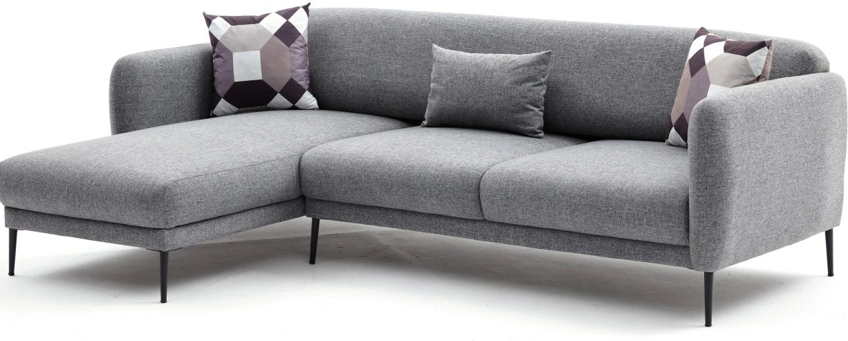 Kënd-sofë Venus L, ngjyrë gri, shndërrohet në krevat