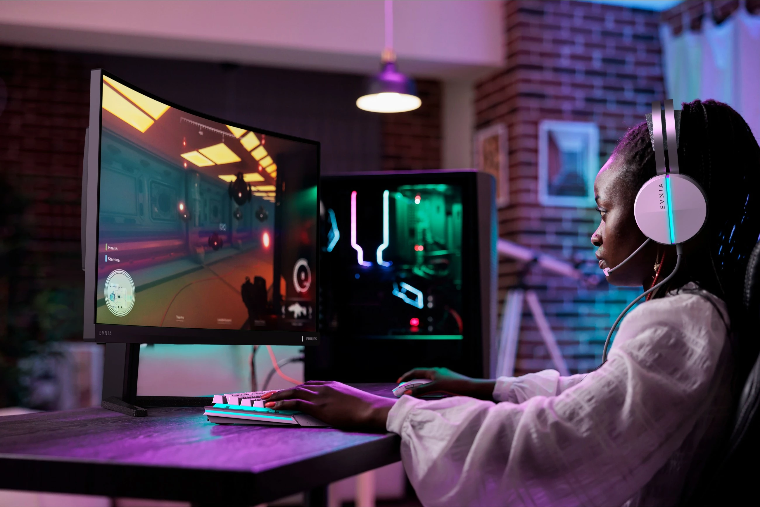Monitor Philips 32M2C5500W, 32 inç, Quad HD, 240Hz, FreeSync, i zi