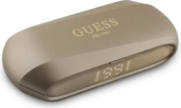 Kufje Bluetooth TWS Guess Elongated Metallic Printed Logo me docking station, Gold