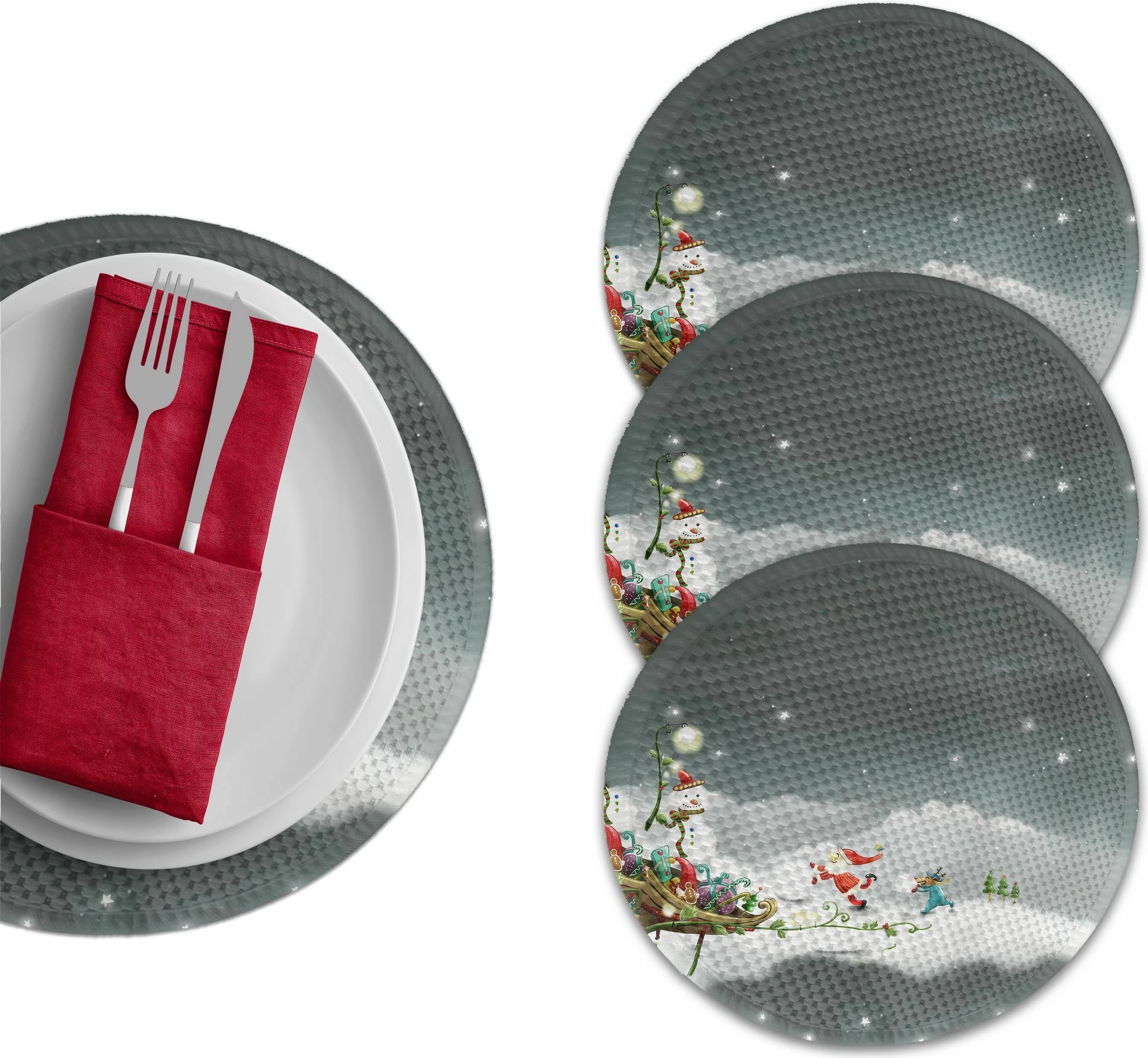 Set nënshtrues tavoline Hermia Concept, shumëngjyrësh, 37cm, 4 copë