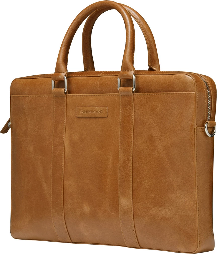 Çantë laptopi dbramante1928 Nordborg 15", lëkurë full-grain, rrip supe i heqshëm, Tan
