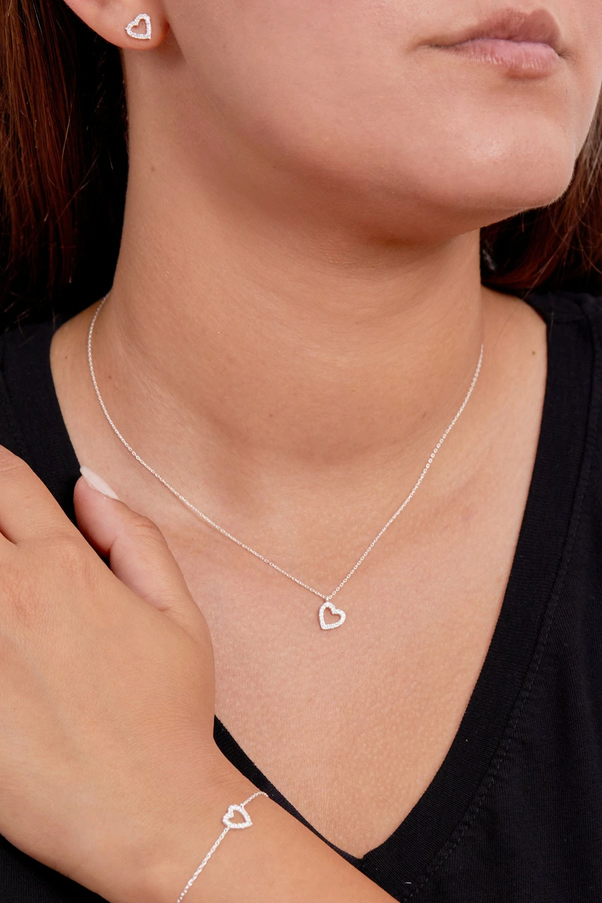 Set varëse, byzylyk e vathë argjendi Elika Silver, ELKSET80075, ngjyrë argjendi