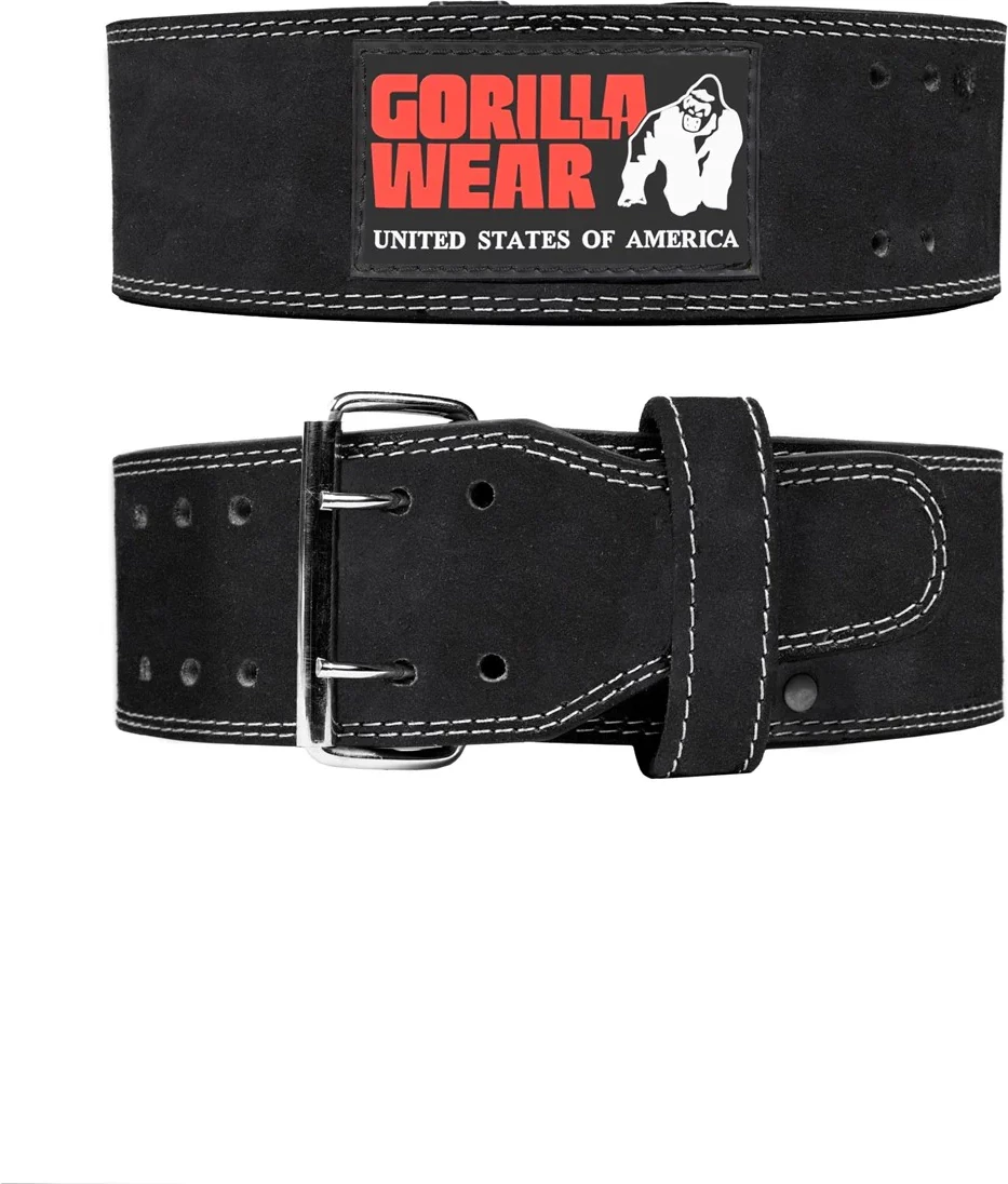 Gorilla Wear 4 Inch Leather Lifting Belt - Black [Madhësia: S/M] [Ngjyra: E zezë]
