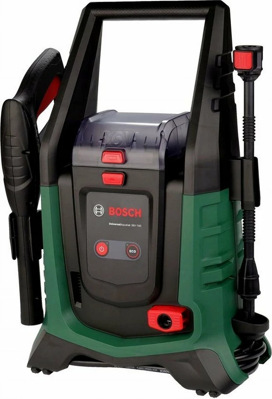 Larëse presioni Bosch UniversalAquatak 36V-100 36V, 100 bar, tub 4 m, trup pa bateri/karikues, jeshile/zezë